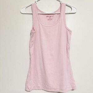 Eddie Bauer Women's Ribbed Tank Top Petite Small Powder Pink Pastel Balletcore‎